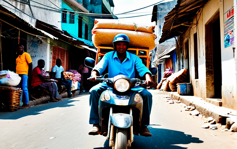 아이티의 교통 시스템  버스 택시 대중교통 - The Vibrant Tap-Tap Spectacle**

"A highly detailed, hyper-realistic, and bustling street scene in t...