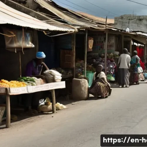 아이티의 정치적 불안정과 시위 현황 - A bustling street scene in Port-au-Prince showing local street vendors selling essential goods at mo...