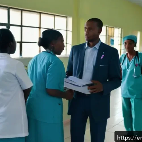 아이티에서 의료 서비스와 병원 이용 방법 - A busy urban private hospital reception in Port-au-Prince, Haiti, showing a diverse group of patient...
